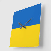 Wall Clock mit der Flagge der Ukraine Quadratische Wanduhr (Winkel)