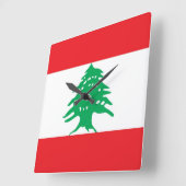 Wall Clock mit der Flagge des Libanon Quadratische Wanduhr (Winkel)