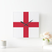 Wall Clock mit der Flagge Englands Quadratische Wanduhr (Zuhause)