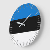 Wall Clock mit der Flagge Estlands Große Wanduhr (Winkel)