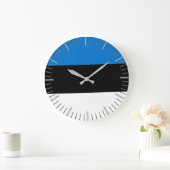 Wall Clock mit der Flagge Estlands Große Wanduhr (Zuhause)