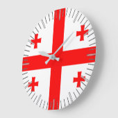Wall Clock mit der Flagge Georgiens Große Wanduhr (Winkel)