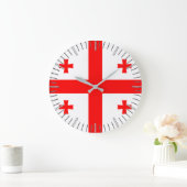 Wall Clock mit der Flagge Georgiens Große Wanduhr (Zuhause)