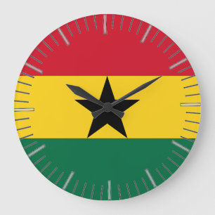 Wall Clock mit der Flagge Ghanas Große Wanduhr