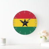 Wall Clock mit der Flagge Ghanas Große Wanduhr (Zuhause)