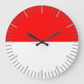 Wall Clock mit der Flagge Indonesiens Große Wanduhr (Vorderseite)