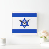 Wall Clock mit der Flagge Israels Quadratische Wanduhr (Zuhause)