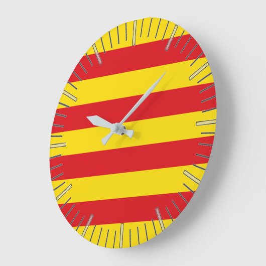 Wall Clock mit der Flagge Kataloniens Große Wanduhr (Winkel)