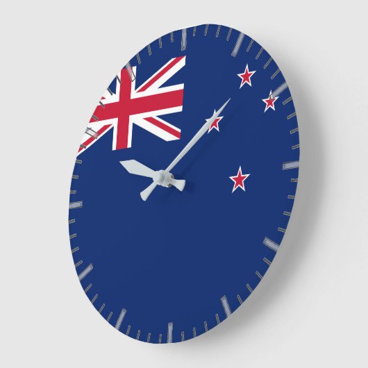 Wall Clock mit der Flagge Neuseelands Große Wanduhr (Winkel)