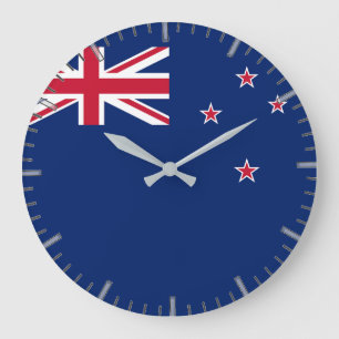 Wall Clock mit der Flagge Neuseelands Große Wanduhr