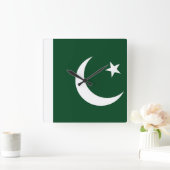 Wall Clock mit der Flagge Pakistans Quadratische Wanduhr (Zuhause)