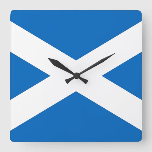 Wall Clock mit der Flagge Schottlands Quadratische Wanduhr (Vorderseite)