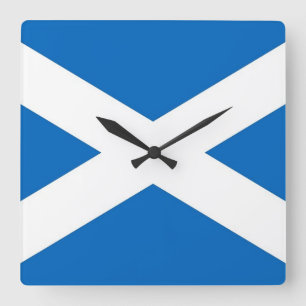 Wall Clock mit der Flagge Schottlands Quadratische Wanduhr