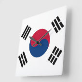 Wall Clock mit der Flagge Südkoreas Quadratische Wanduhr (Winkel)