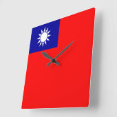 Wall Clock mit der Flagge Taiwans Quadratische Wanduhr (Winkel)