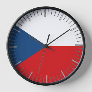 Wall Clock mit der Flagge Tschechiens Uhr