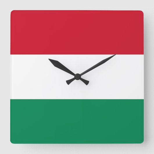 Wall Clock mit der Flagge Ungarns Quadratische Wanduhr (Vorderseite)