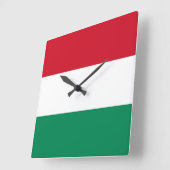 Wall Clock mit der Flagge Ungarns Quadratische Wanduhr (Winkel)