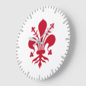 Wall Clock mit der Flagge von Florenz, Italien Große Wanduhr (Winkel)