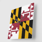 Wall Clock mit der Flagge von Maryland, USA Quadratische Wanduhr (Winkel)
