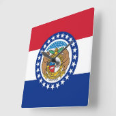Wall Clock mit der Flagge von Missouri, USA Quadratische Wanduhr (Winkel)