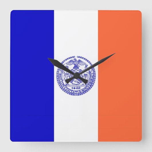 Wall Clock mit der Flagge von New York, USA Quadratische Wanduhr (Vorderseite)
