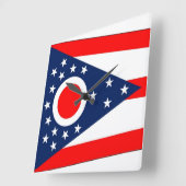 Wall Clock mit der Flagge von Ohio, USA Quadratische Wanduhr (Winkel)