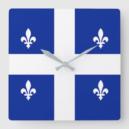 Wall Clock mit der Flagge von Quebec, Kanada Quadratische Wanduhr (Vorderseite)