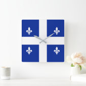 Wall Clock mit der Flagge von Quebec, Kanada Quadratische Wanduhr (Zuhause)