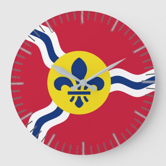 Wall Clock mit der Flagge von St. Louis, Missouri Große Wanduhr (Vorderseite)