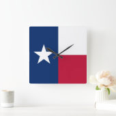 Wall Clock mit der Flagge von Texas, USA Quadratische Wanduhr (Zuhause)