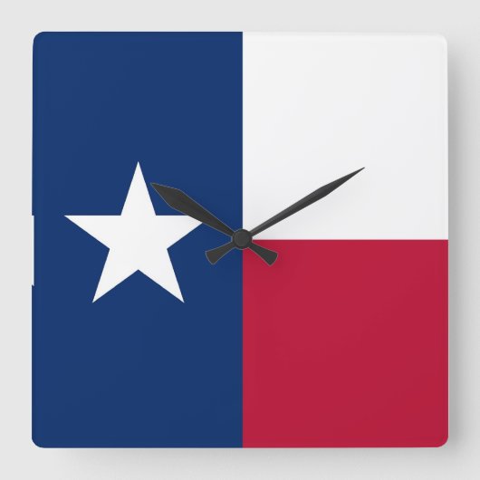 Wall Clock mit der Flagge von Texas, USA Quadratische Wanduhr (Vorderseite)