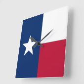 Wall Clock mit der Flagge von Texas, USA Quadratische Wanduhr (Winkel)