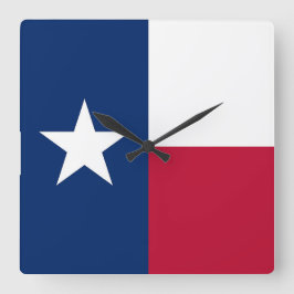 Wall Clock mit der Flagge von Texas, USA Quadratische Wanduhr