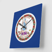 Wall Clock mit der Flagge von Virginia, USA Quadratische Wanduhr (Winkel)