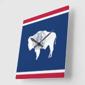 Wall Clock mit der Flagge von Wyoming, USA Quadratische Wanduhr (Winkel)