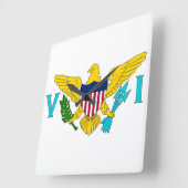 Wall Clock mit Flag Jungfrau Islands, USA Quadratische Wanduhr (Winkel)