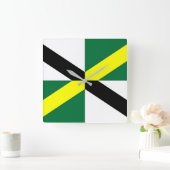 Wall Clock mit Flag Monterey, USA Quadratische Wanduhr (Zuhause)
