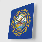 Wall Clock mit Flag New Hampshire, USA Quadratische Wanduhr (Winkel)