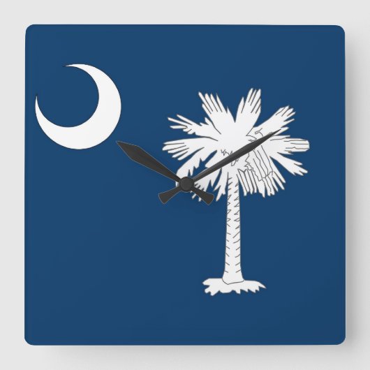 Wall Clock mit Flag South Carolina, USA Quadratische Wanduhr (Vorderseite)