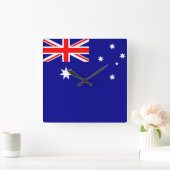 Wall Clock mit Flagge Australiens Quadratische Wanduhr (Zuhause)