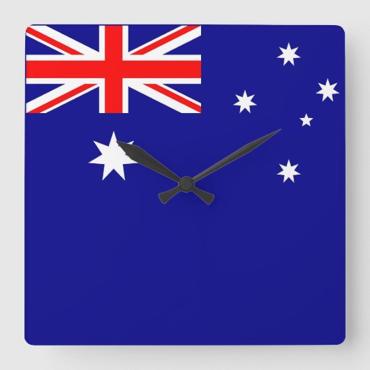 Wall Clock mit Flagge Australiens Quadratische Wanduhr (Vorderseite)