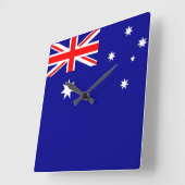Wall Clock mit Flagge Australiens Quadratische Wanduhr (Winkel)