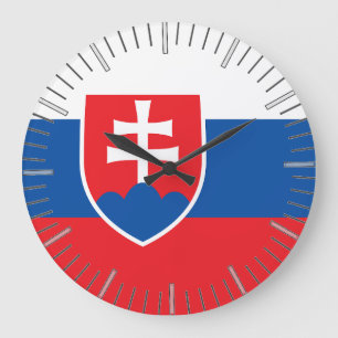 Wall Clock mit Flagge der Slowakei Große Wanduhr