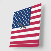 Wall Clock mit Flagge der USA Quadratische Wanduhr (Winkel)