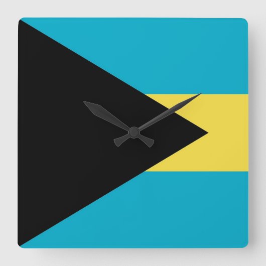 Wall Clock mit Flagge von Bahamas Quadratische Wanduhr (Vorderseite)