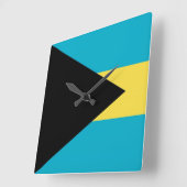 Wall Clock mit Flagge von Bahamas Quadratische Wanduhr (Winkel)