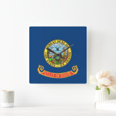 Wall Clock mit Flagge von Idaho, USA Quadratische Wanduhr (Zuhause)