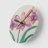 Wall Clock mit hübschen Orchideen aus meiner Maler Runde Wanduhr (Winkel)