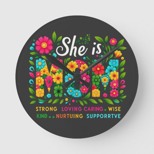 Wall Clock mit ihr ist Mama-Design Runde Wanduhr (Vorderseite)